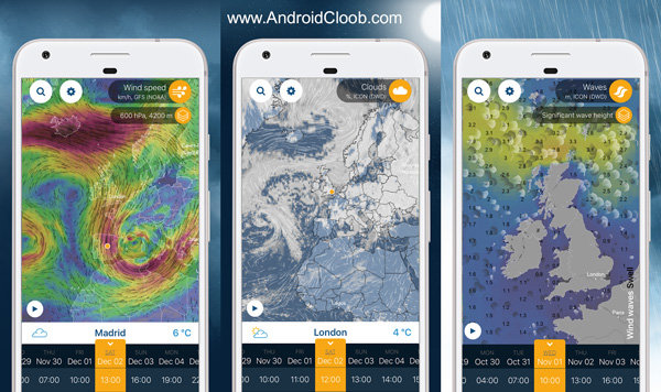 Ventusky Weather Maps دانلود Ventusky: Weather Maps v22.0 تصاویر ماهواره ای هواشناسی اندروید